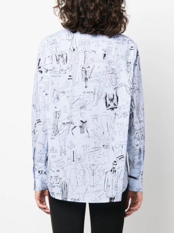 Karl Lagerfeld  graphic-print striped shirt - Image 4