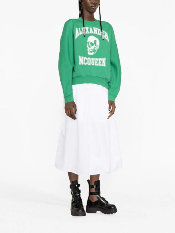 Alexander McQueen  skull-print stretch-cotton sweatshirt - Image 4