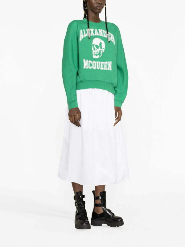 Alexander McQueen  skull-print stretch-cotton sweatshirt - Image 4