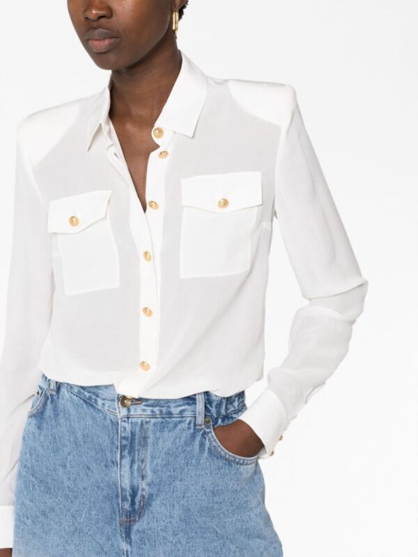 Balmain padded shoulders silk blouse - Image 5