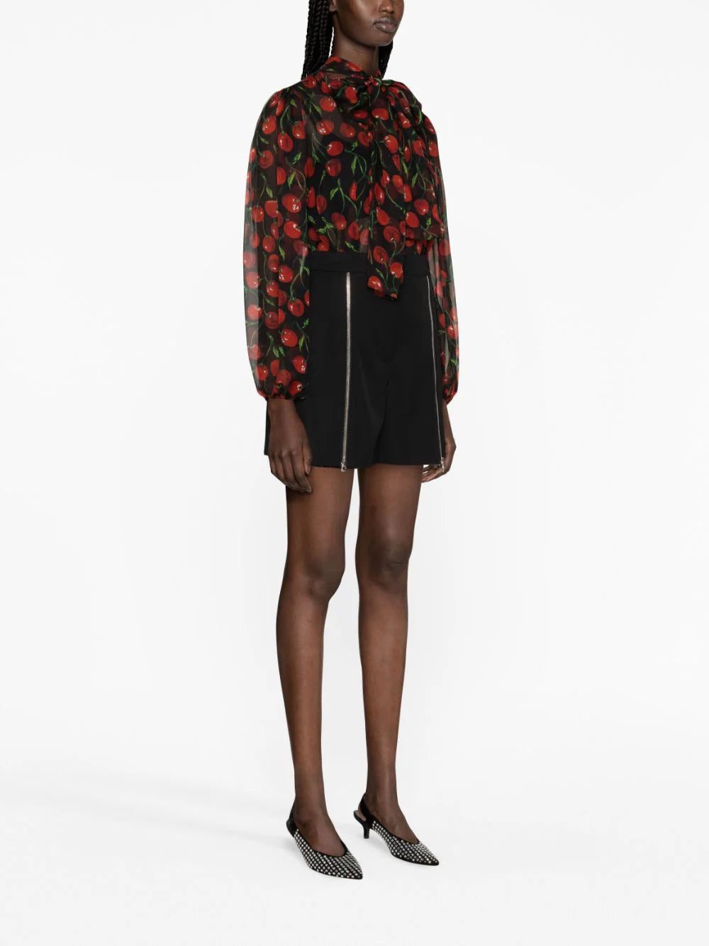 Dolce & Gabbana cherry-print silk blouse - Image 3