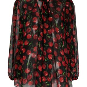 Dolce & Gabbana cherry-print silk blouse