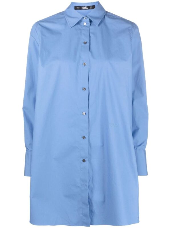 Karl Lagerfeld  logo-embroidered cotton shirt