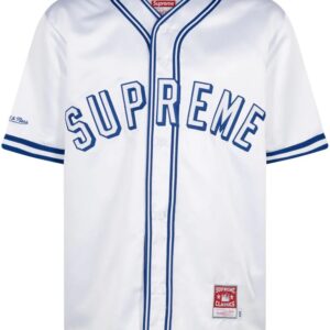 Supreme  Mitchell & Ness satin baseball jersey T-shirt