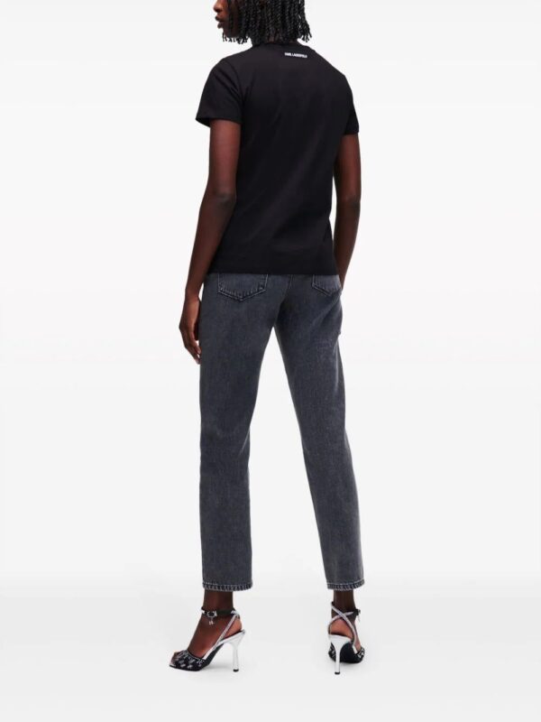 Karl Lagerfeld  Ikonik rhinestone-embellished T-shirt - Image 4