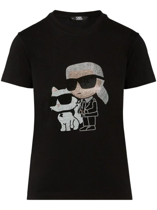 Karl Lagerfeld  Ikonik rhinestone-embellished T-shirt