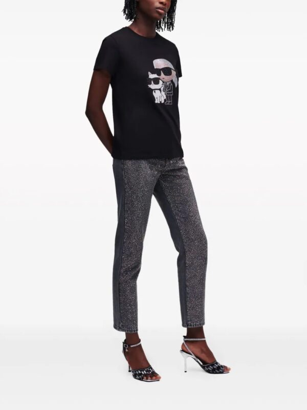 Karl Lagerfeld  Ikonik rhinestone-embellished T-shirt - Image 3