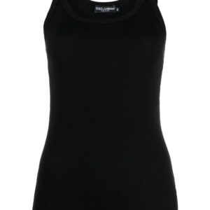 Dolce & Gabbana logo-patch ribbed tank top