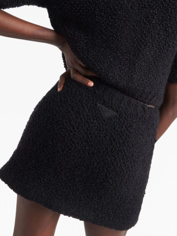 Prada  button-up bouclé mini skirt - Image 4