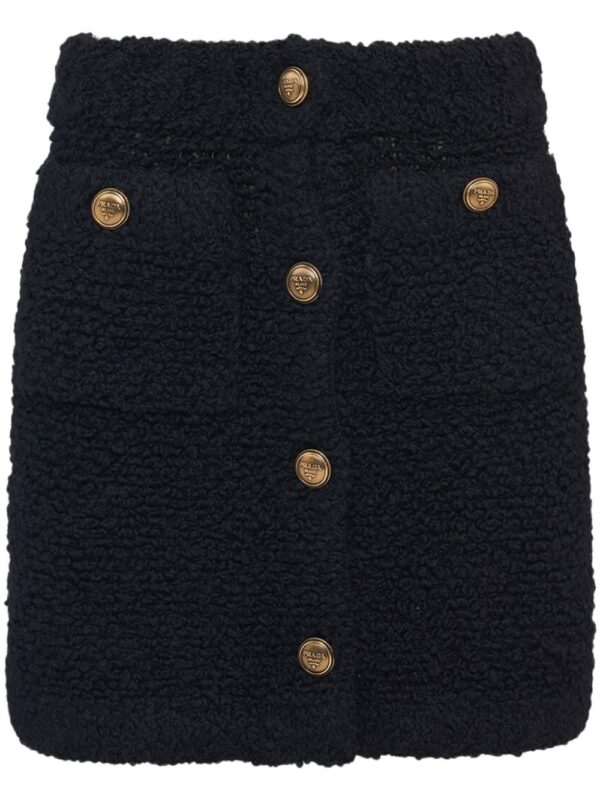 Prada  button-up bouclé mini skirt
