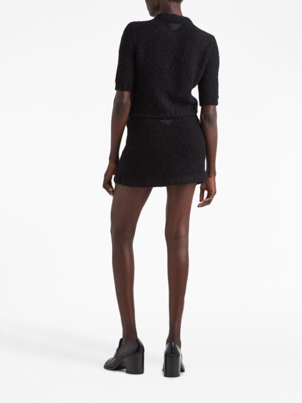 Prada  button-up bouclé miniskirt - Image 3