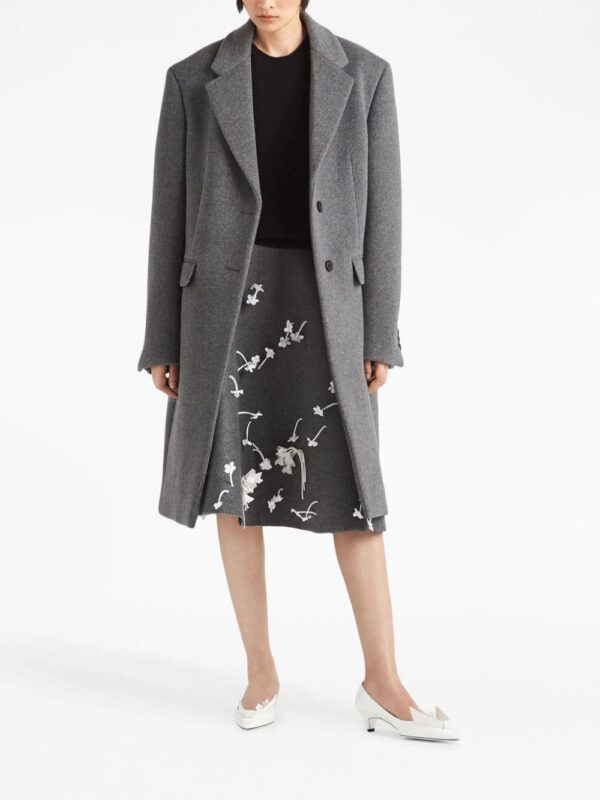 Prada  embroidered velour midi skirt - Image 2