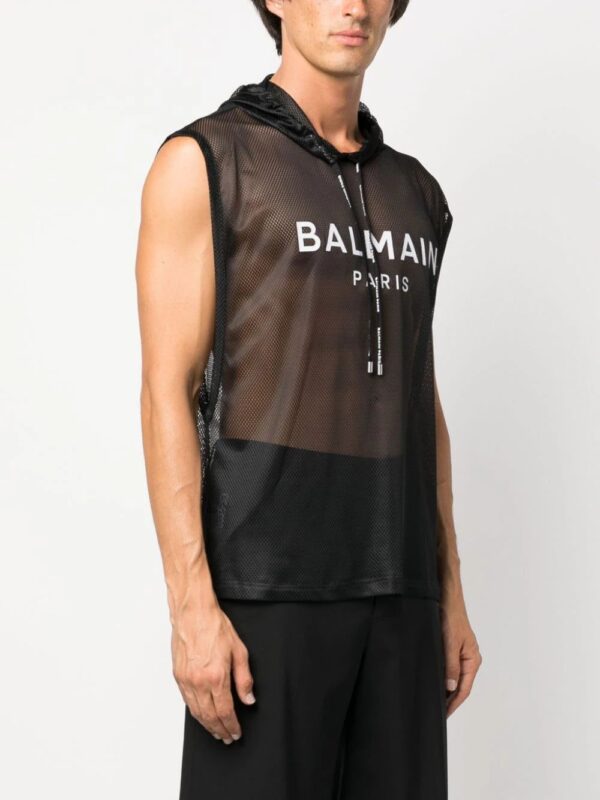 Balmain  logo-print sleeveless top - Image 3