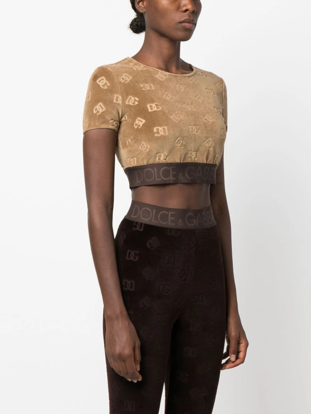 Dolce & Gabbana logo-debossed crop top - Image 3