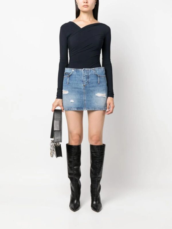 Dolce & Gabbana  distressed-effect denim miniskirt - Image 2