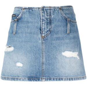 Dolce & Gabbana  distressed-effect denim miniskirt