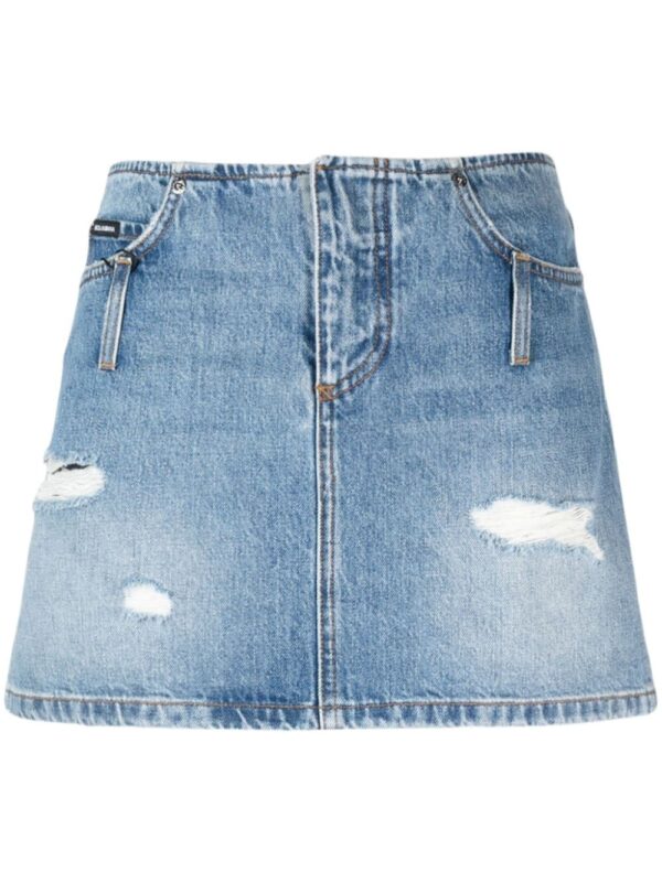 Dolce & Gabbana  distressed-effect denim miniskirt