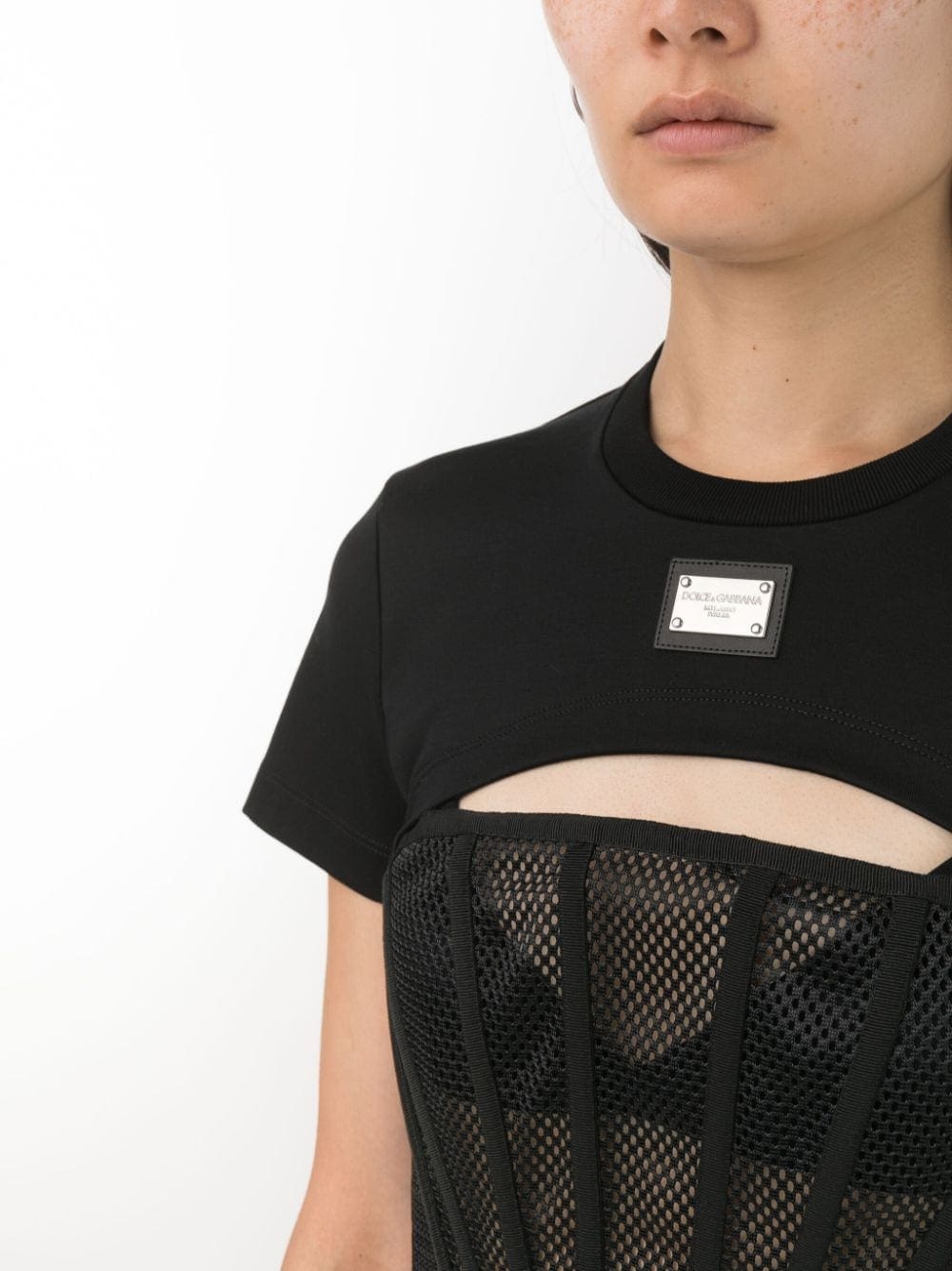 Dolce & Gabbana logo-plaque cropped top - Image 5