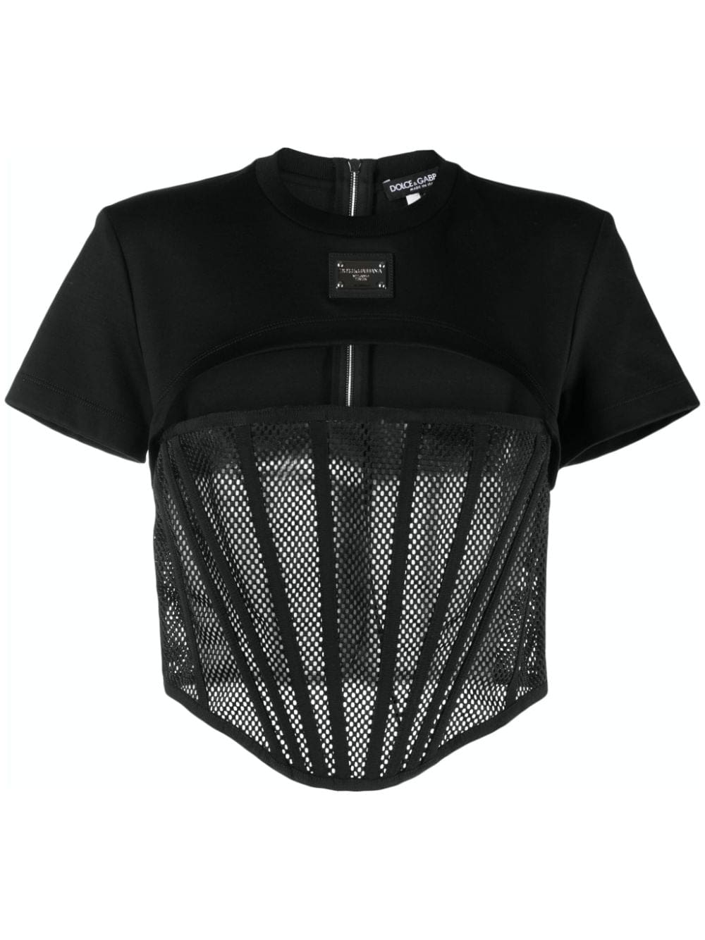 Dolce & Gabbana logo-plaque cropped top