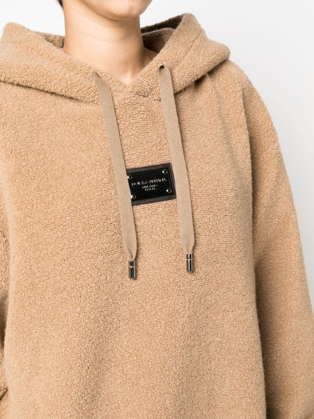 Dolce & Gabbana logo-appliqué fleece-knit jumper - Image 5