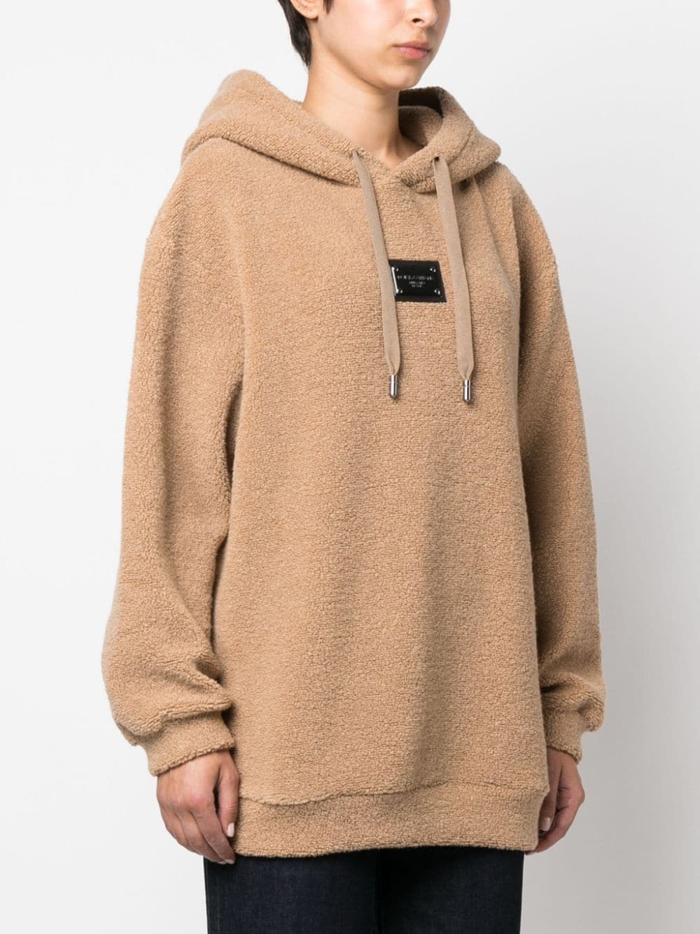 Dolce & Gabbana logo-appliqué fleece-knit jumper - Image 3