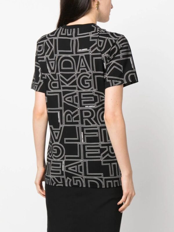 Karl Lagerfeld  monogram-pattern cotton T-shirt - Image 4