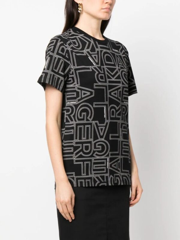 Karl Lagerfeld  monogram-pattern cotton T-shirt - Image 3