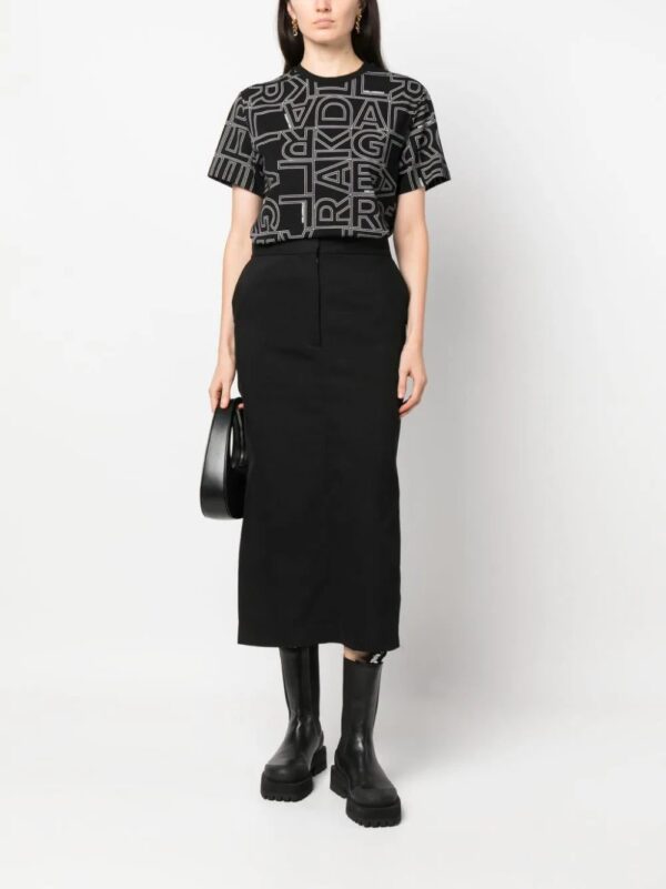 Karl Lagerfeld  monogram-pattern cotton T-shirt - Image 2