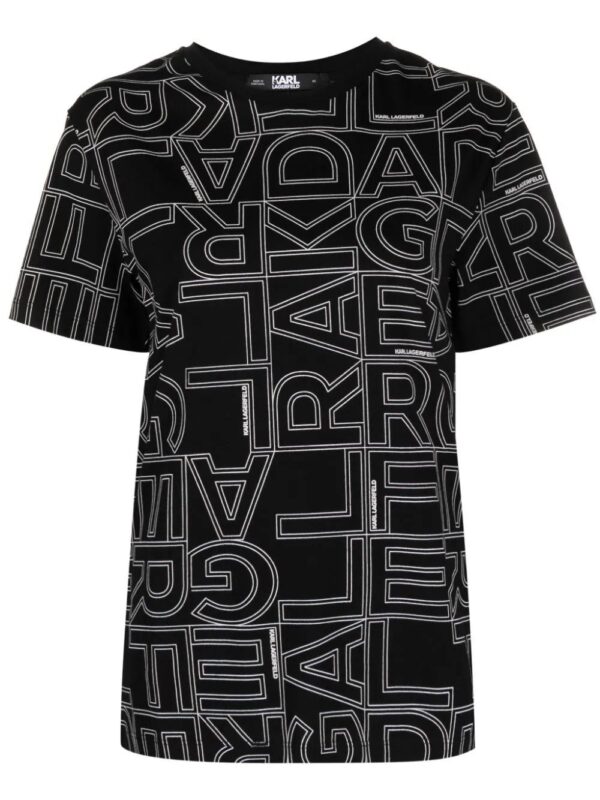 Karl Lagerfeld  monogram-pattern cotton T-shirt
