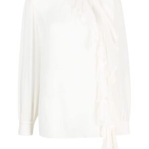 Dolce & Gabbana frilled-trim silk blouse