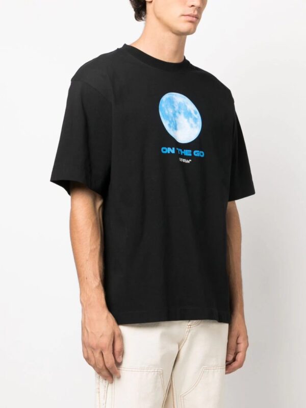 Off-White  moon-print cotton T-shirt - Image 3