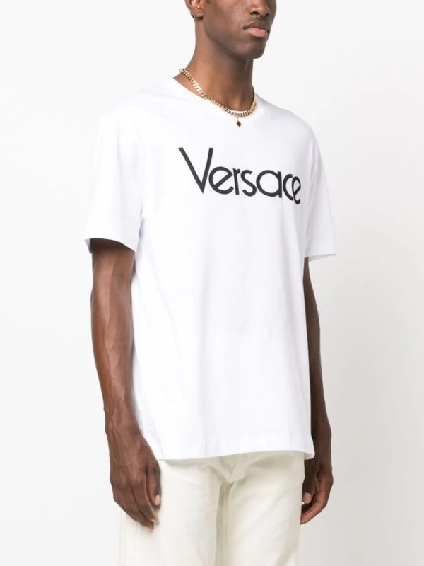 Versace  logo-embroidered cotton T-shirt - Image 3