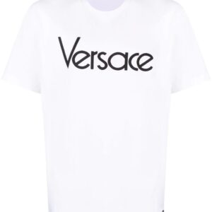 Versace logo-embroidered cotton T-shirt