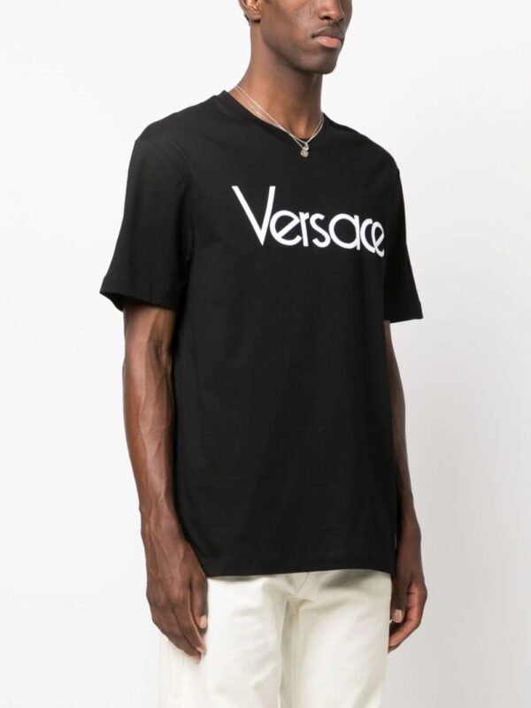 Versace  logo-embroidered cotton T-shirt - Image 3