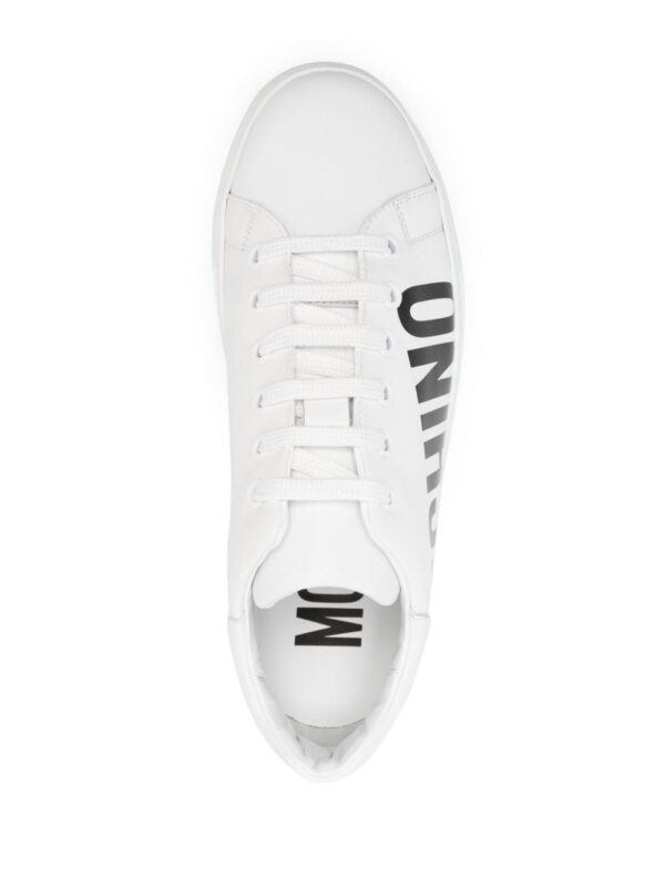 Moschino logo-print leather sneakers - Image 4