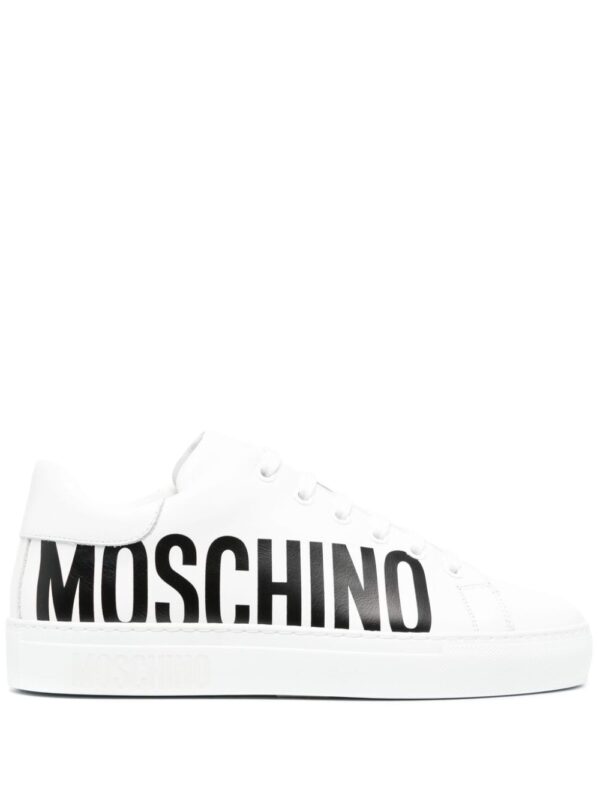 Moschino logo-print leather sneakers