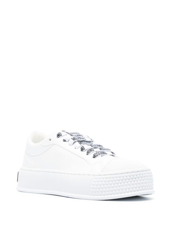 Moschino embossed-logo faux-leather sneakers - Image 2