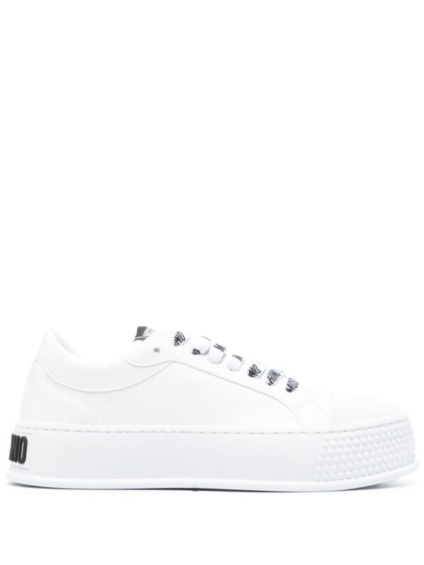 Moschino embossed-logo faux-leather sneakers