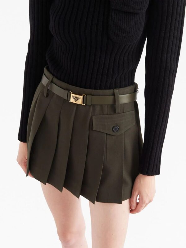 Prada  pleated wool mini skirt - Image 4