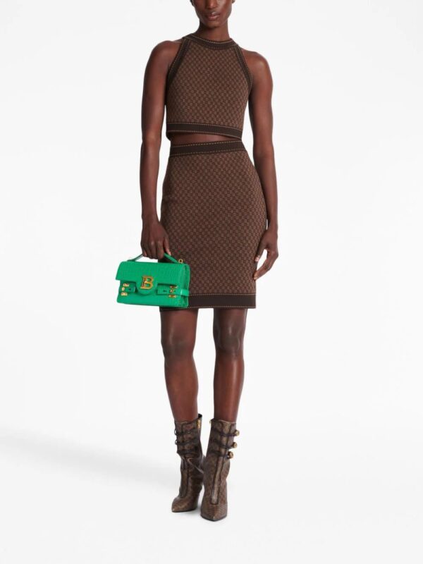 Balmain  monogram-jacquard cropped top - Image 2