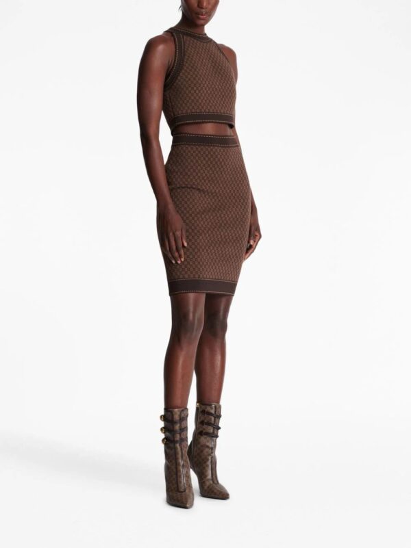 Balmain  monogram-jacquard cropped top - Image 3