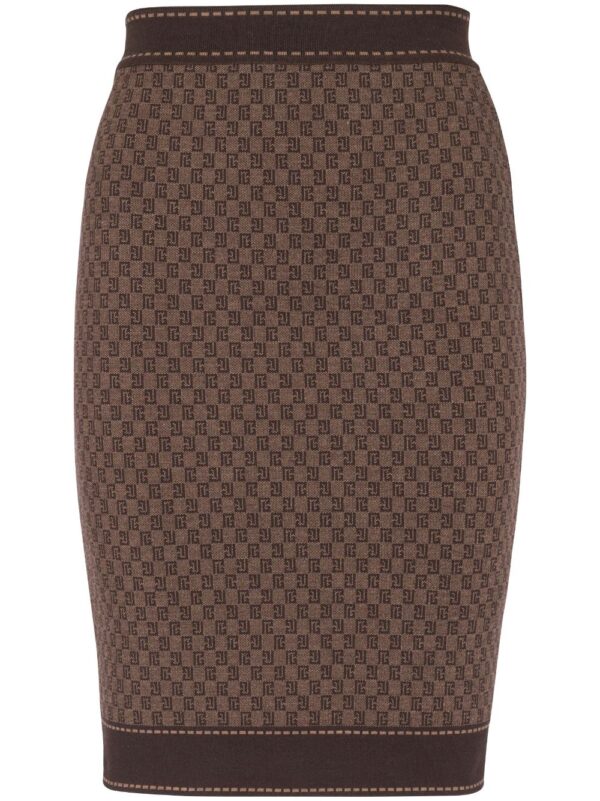 Balmain  monogram-jacquard skirt