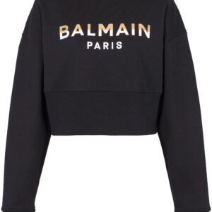 Balmain  logo-print cropped sweatshirt