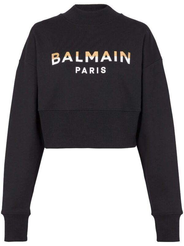 Balmain  logo-print cropped sweatshirt