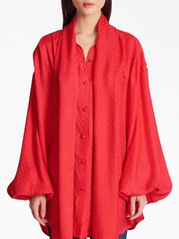 Balmain monogram-jacquard silk shirt - Image 5