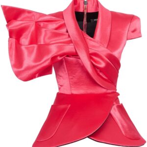 Balmain satin peplum blouse