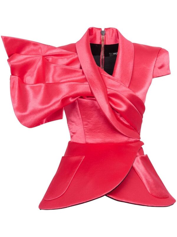 Balmain satin peplum blouse