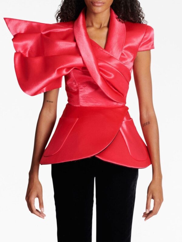 Balmain satin peplum blouse - Image 5