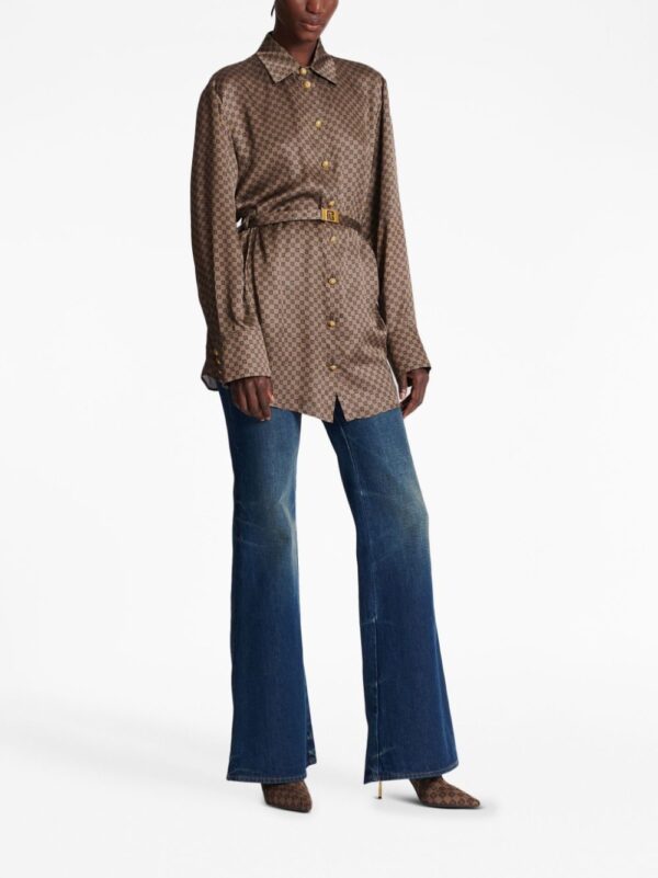 Balmain mini monogram-print silk shirt - Image 3