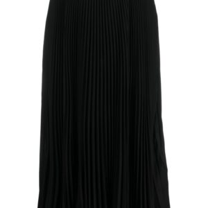 Versace Jeans Couture  fully-pleated logo-waistband midi skirt